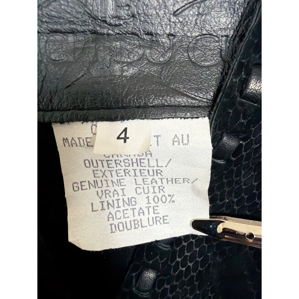 Vintage Womens Genuine Leather Black Fringe Jacket With Turquoise Bead Accents S - Picture 4 of 16